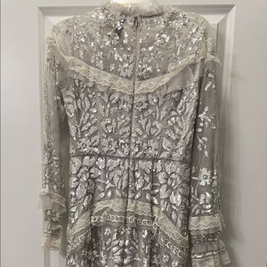 Needle and thread silver dress size 8 (only worn 1 time)